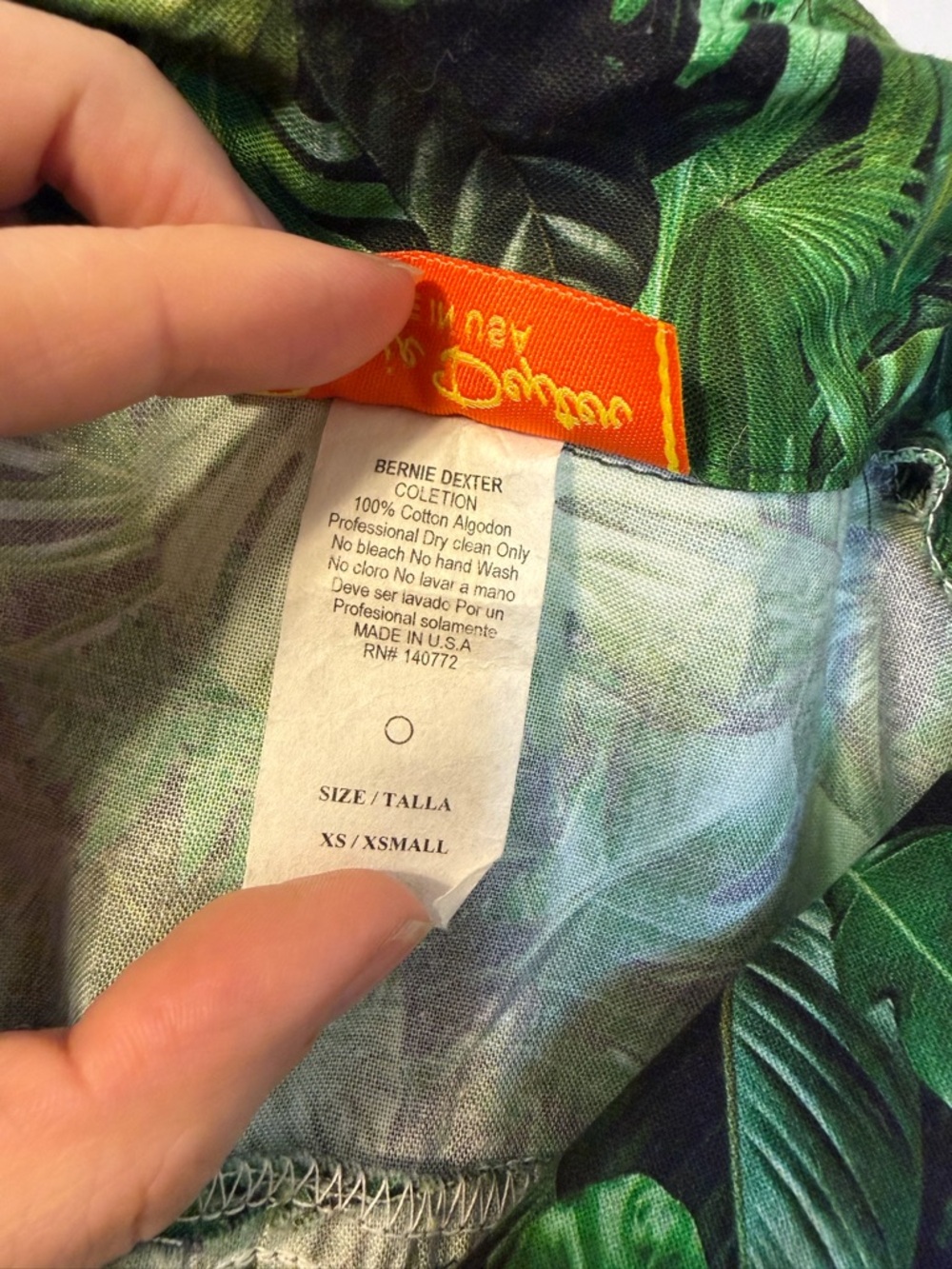 Green Tropical Leaf Bernie Dexter Vintage-Inspired Fit-and-Flare Dress - Picture 9 of 9